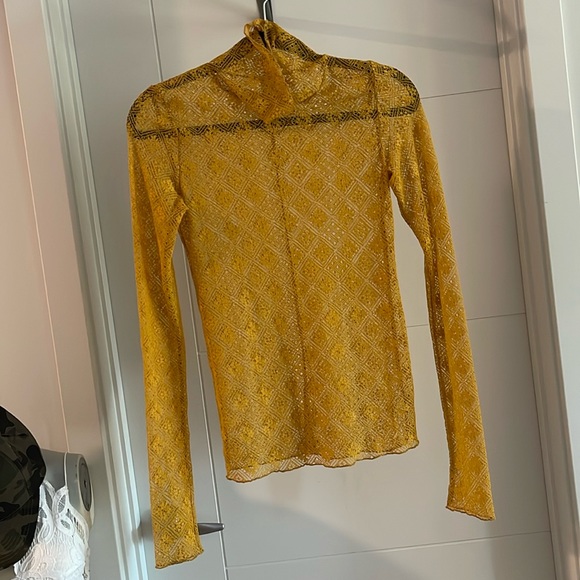 Intimately Free XS Sheer Layering Top Mustard - Picture 1 of 9